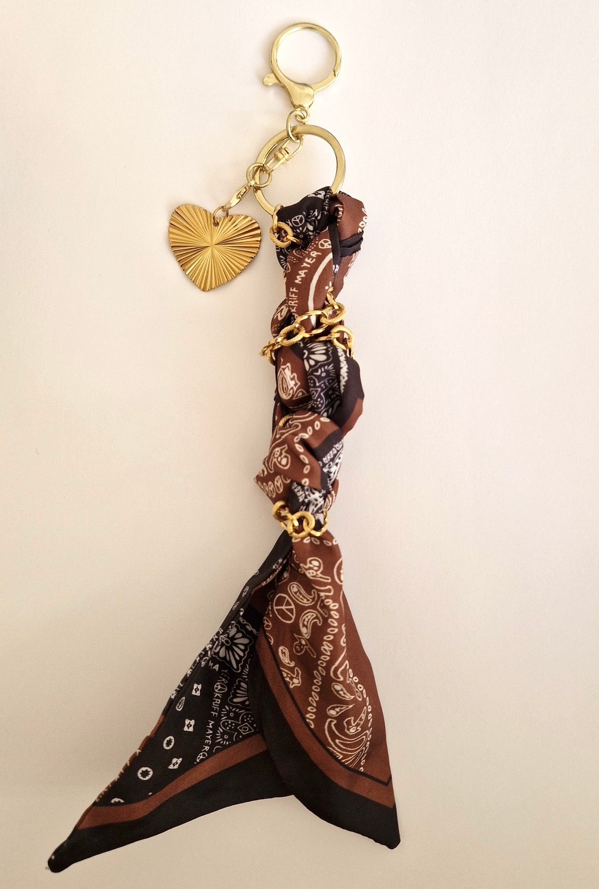 Trendy bag charm (bruin-donkerblauw)