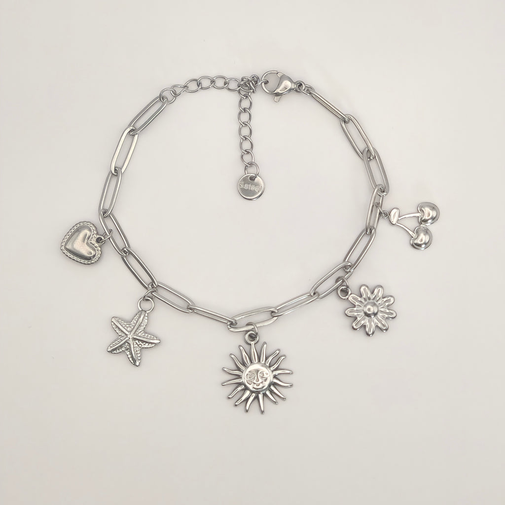Sunkissed bedelarmband (zilver)