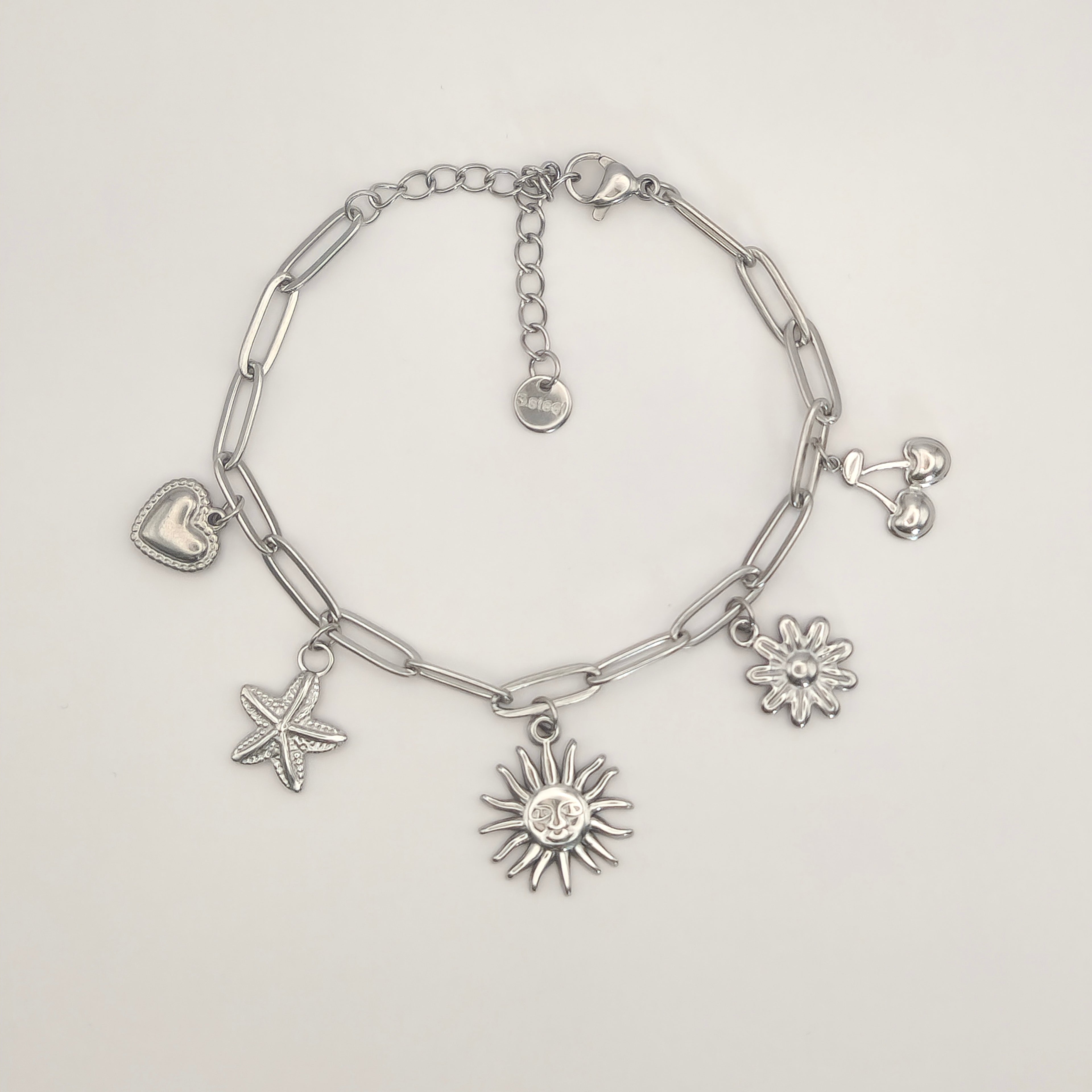 Sunkissed bedelarmband (zilver)