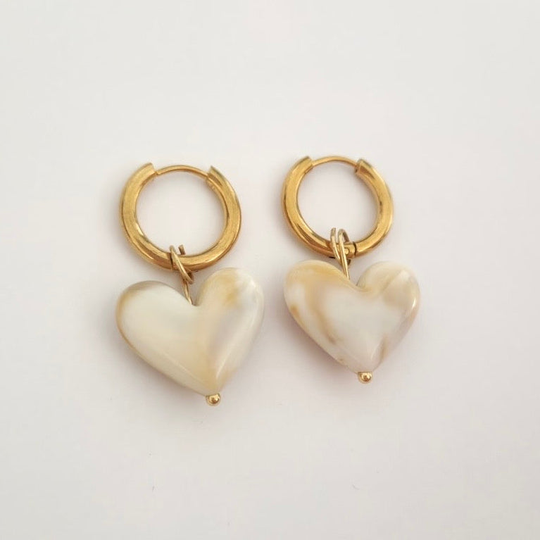 Ivory Heart oorbellen