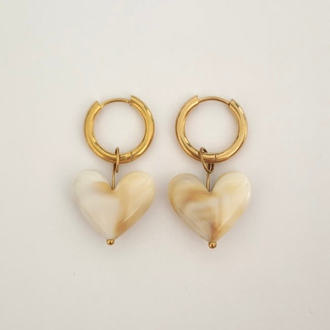 Ivory Heart oorbellen