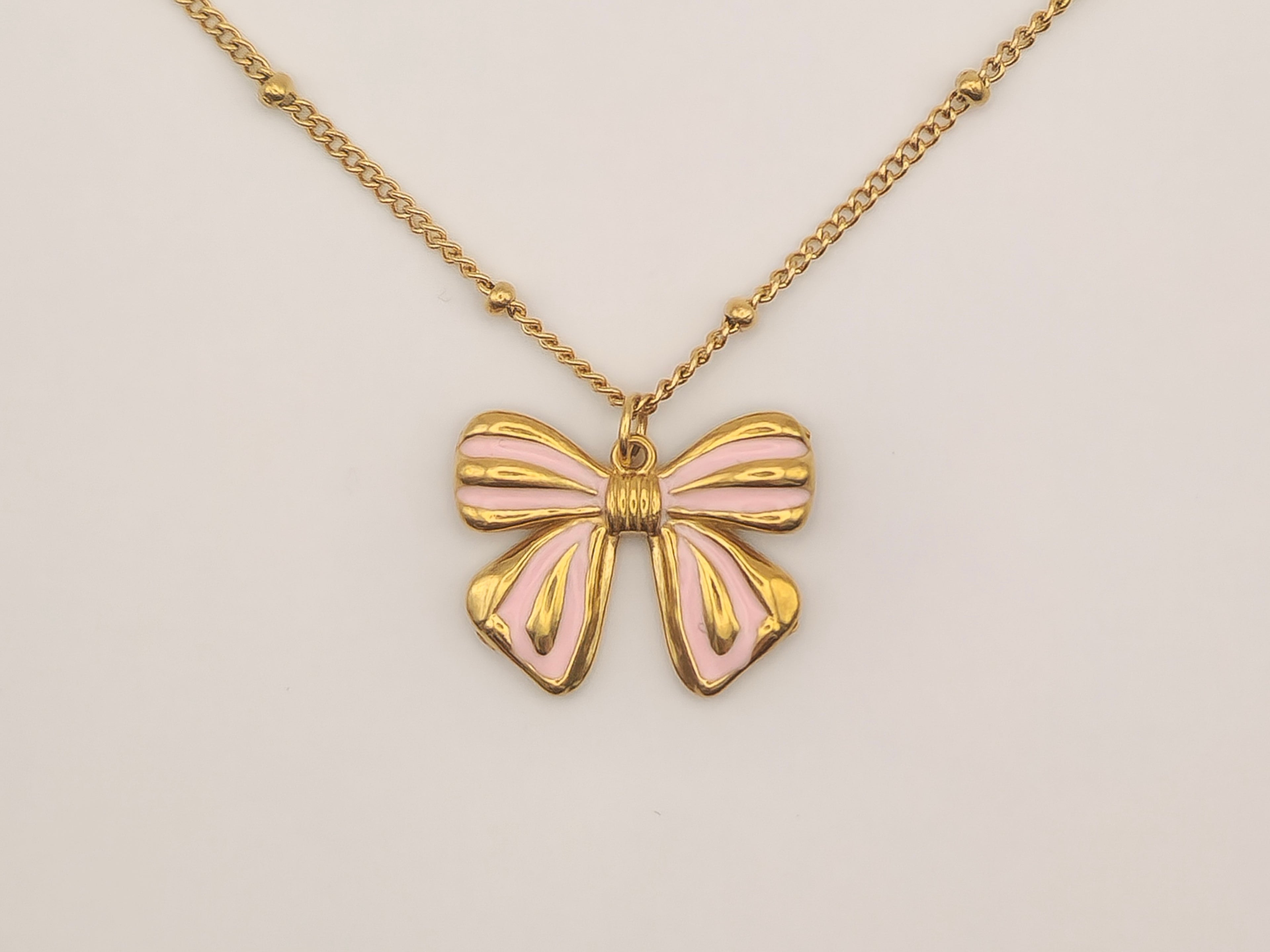 Pink Bow ketting