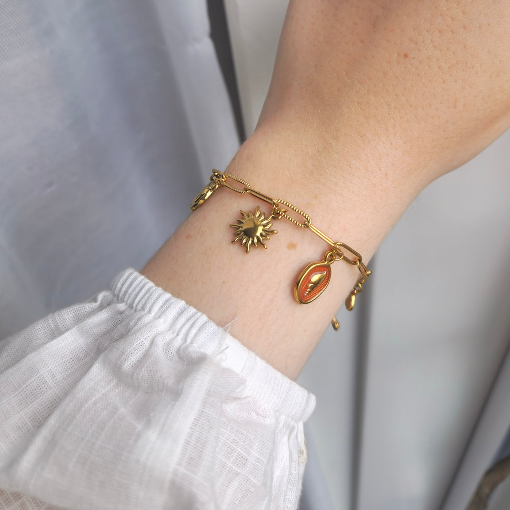 Sunkissed bedelarmband (goud)