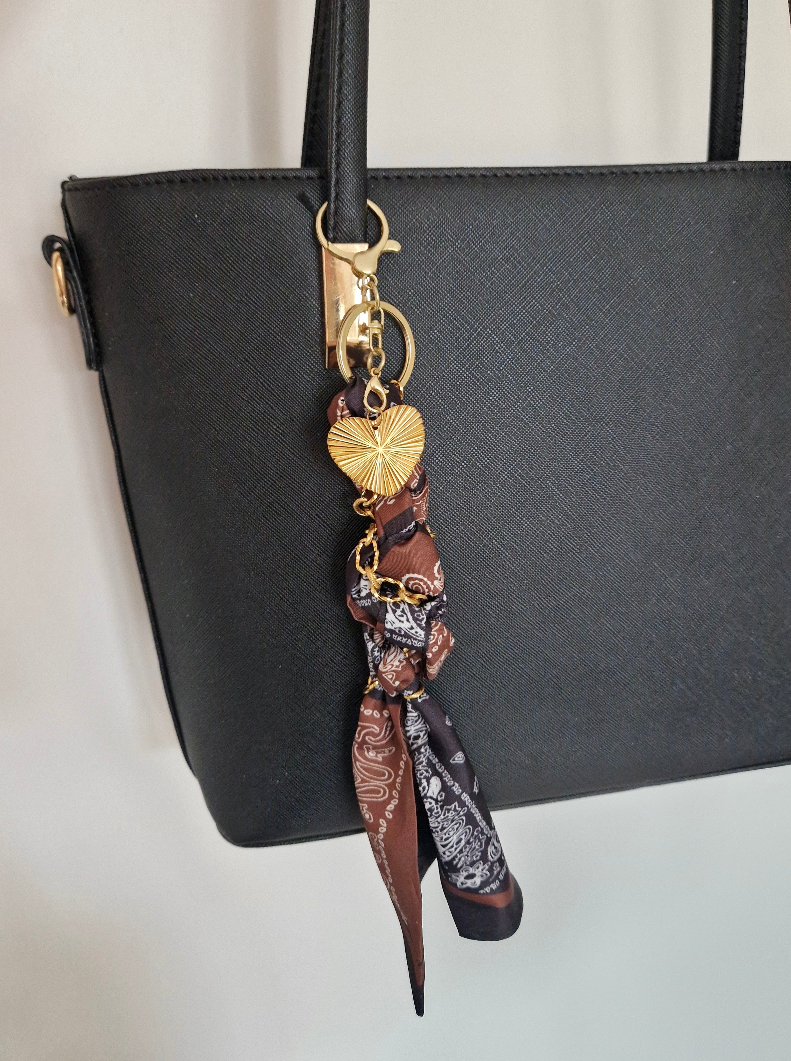 Trendy bag charm (bruin-donkerblauw)