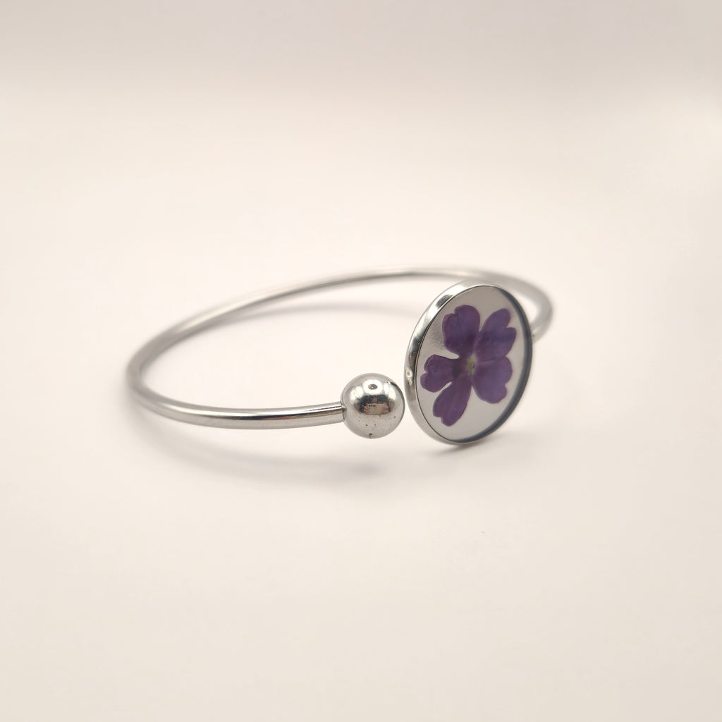 Flower Bangle armband (zilver)