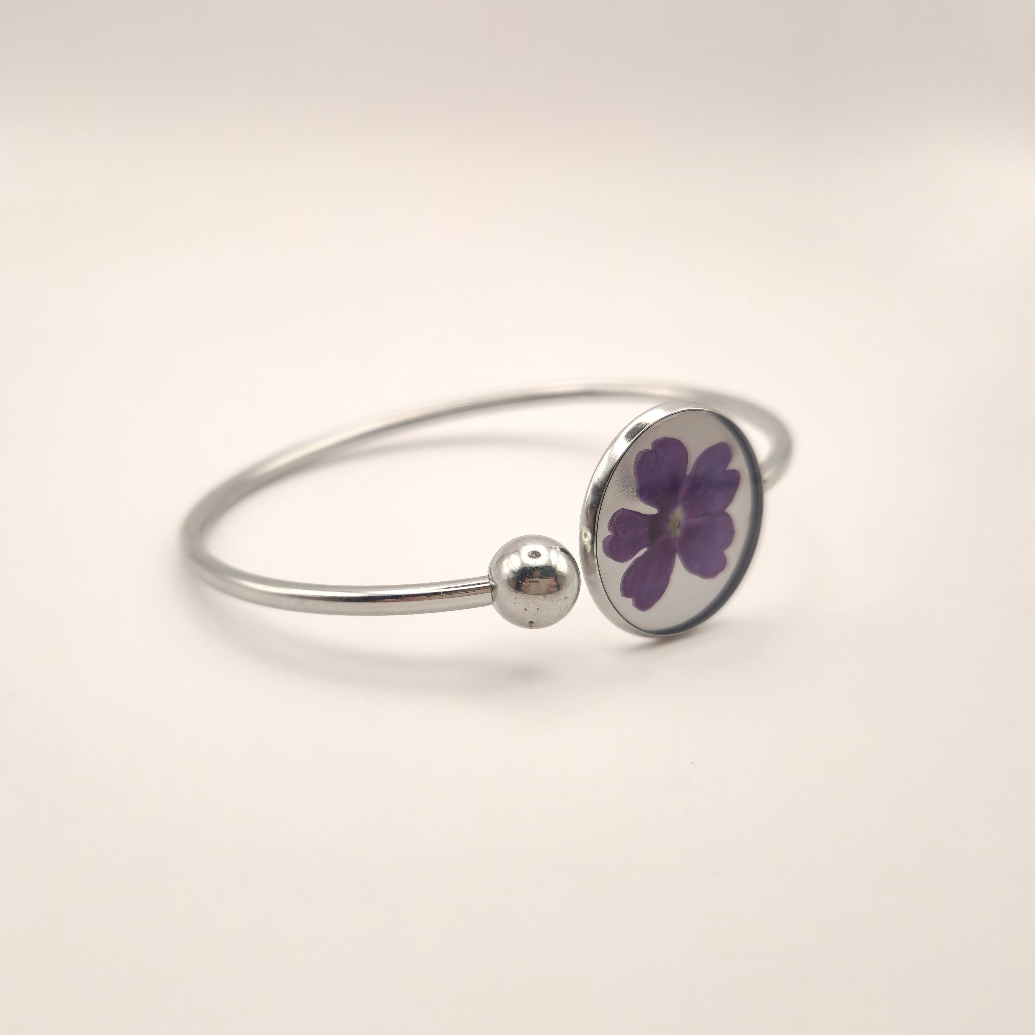 Flower Bangle armband (zilver)