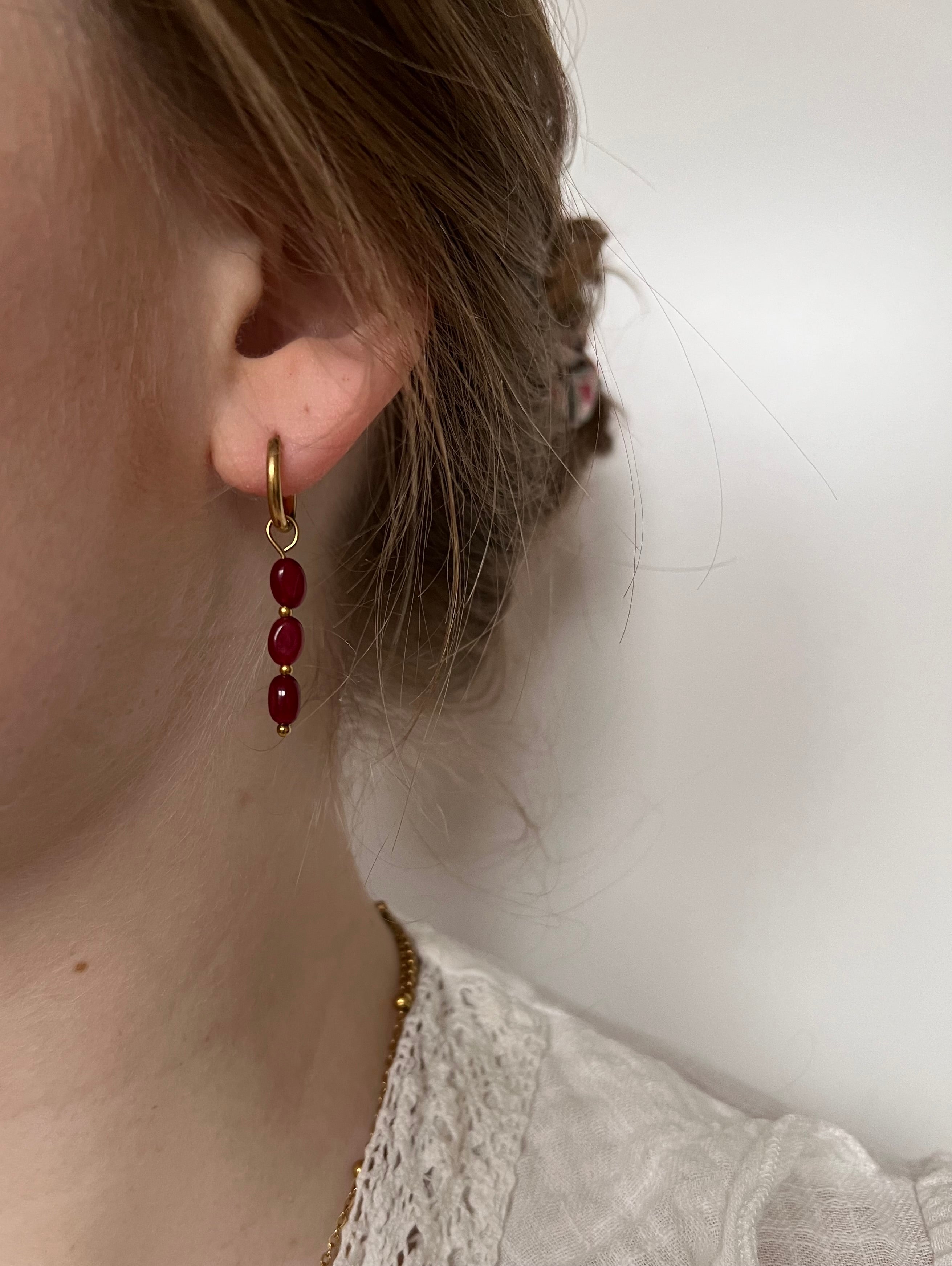Ruby Oval oorbellen