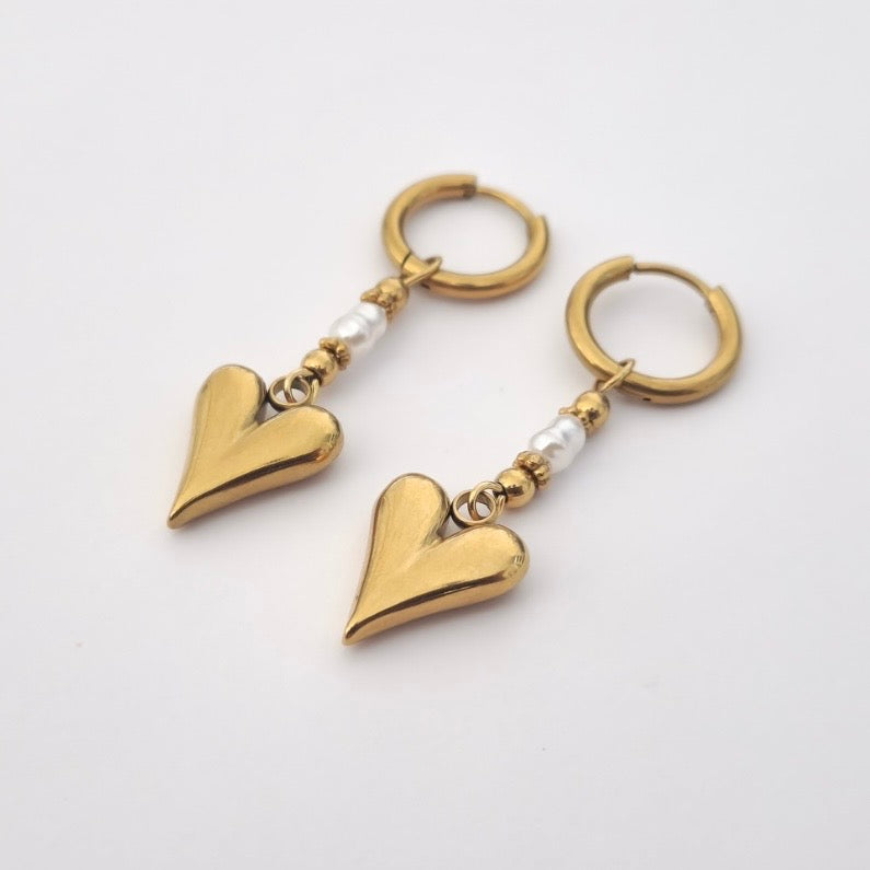 Pearly Heart oorbellen