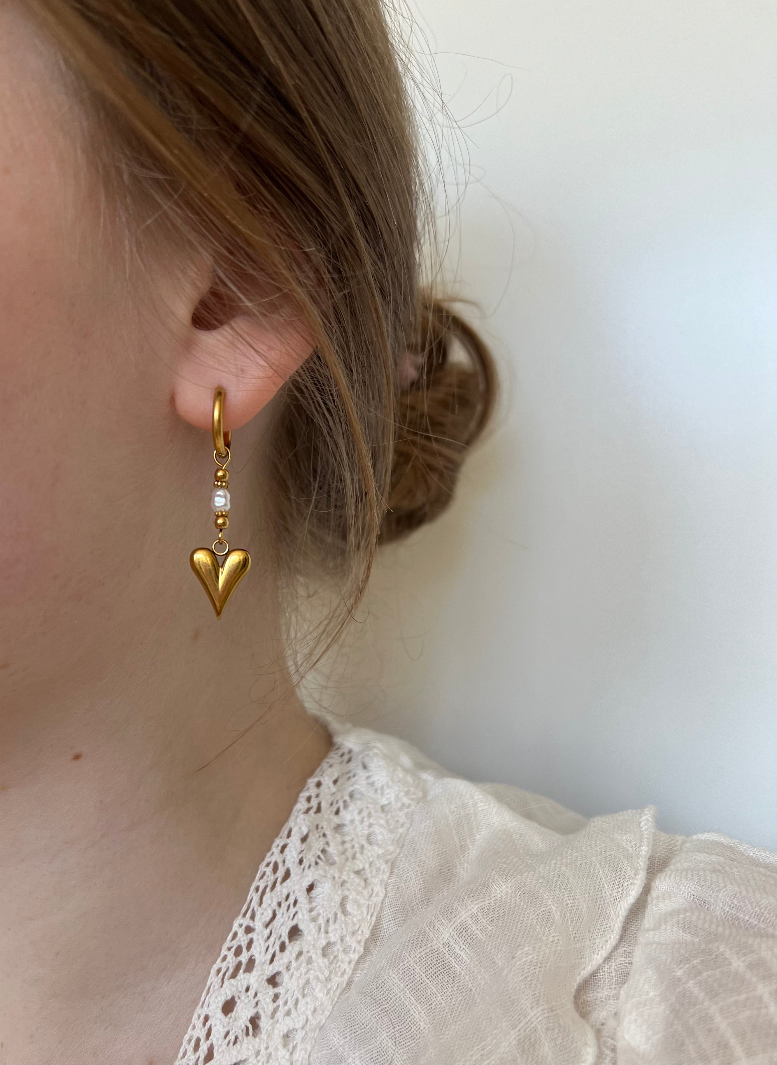 Pearly Heart oorbellen