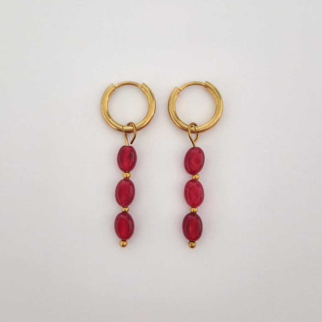 Ruby Oval oorbellen