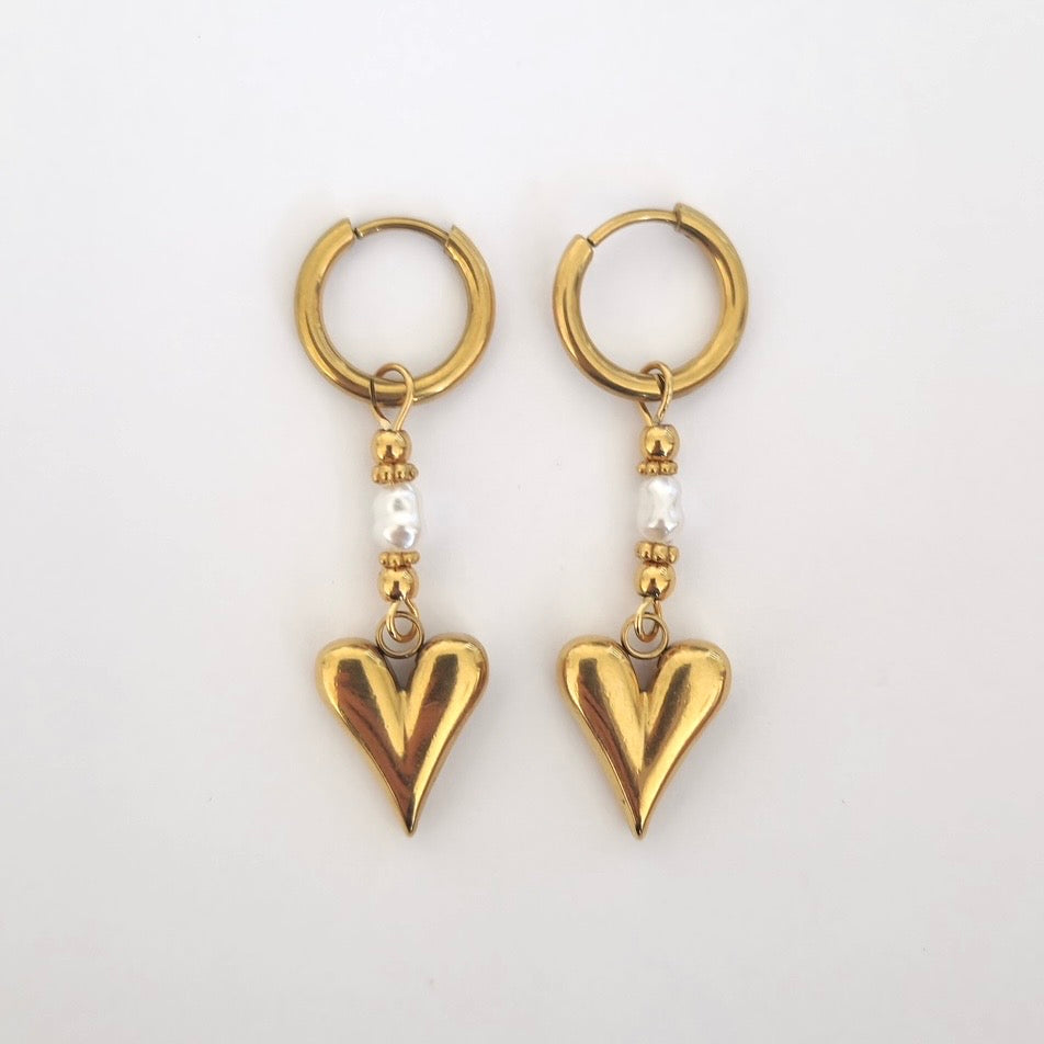 Pearly Heart oorbellen
