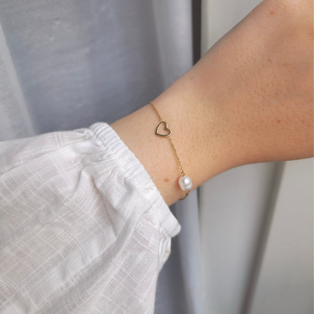 Soft Heart Pearl armband