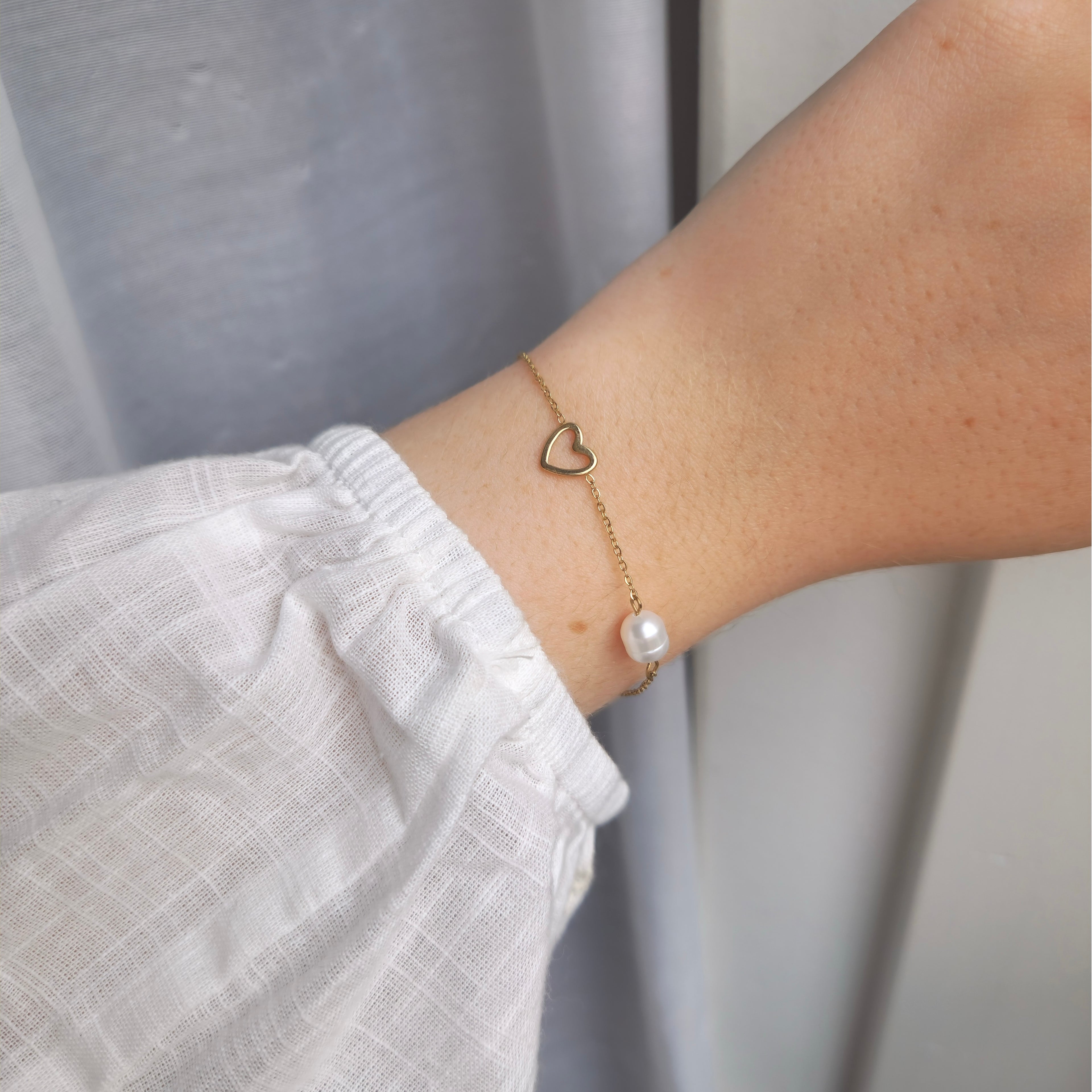 Soft Heart Pearl armband